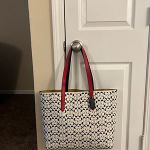 COACH Disney Mickey Mouse Keith Haring Collaboration C0897 Leather Tote Bag